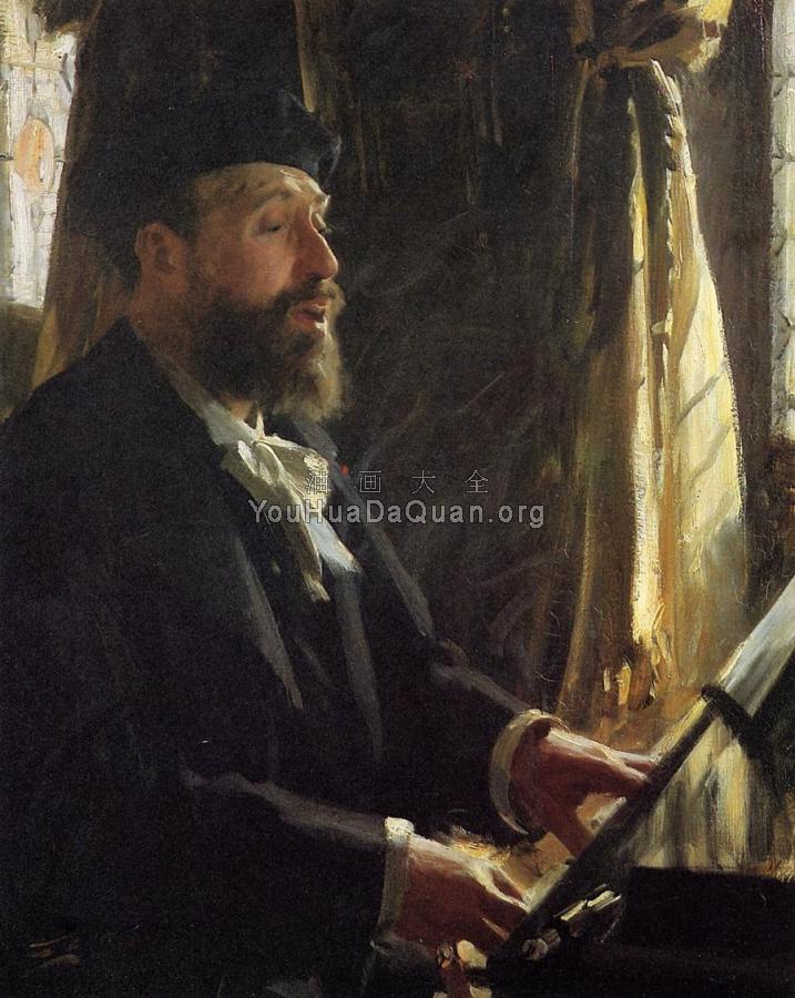 Portrait of Jean-Baptiste Faure - 安德斯·左恩